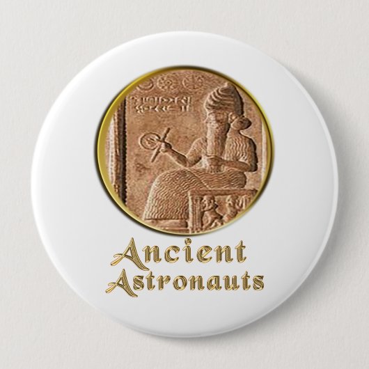 Oude astronauten ronde button 4,0 cm (Voorkant)
