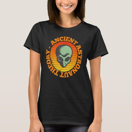 Oude Astronautentheorie Grappig Alien Hoofd Wetens T-shirt (Voorkant)