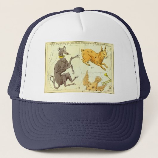 Oude Astronomie, Hemelkaart Sterrenkaart in de luc Trucker Pet (Voorkant)