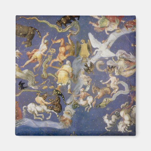 Oude astronomie Hemelse sterrenbeelden Fresco Magneet (Voorkant)