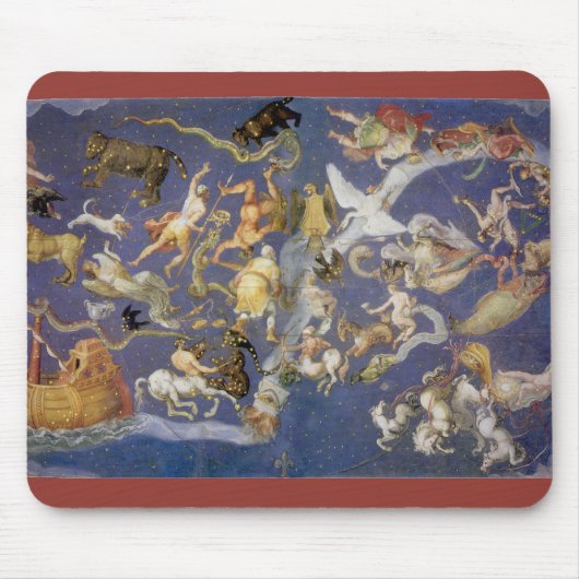 Oude astronomie Hemelse sterrenbeelden Fresco Muismat (Voorkant)