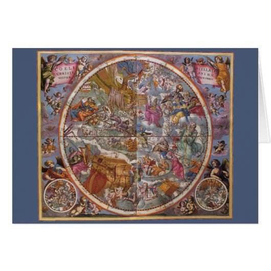 Oude astronomie, kaart van christelijke sterrenbee (Voorkant Horizontaal)