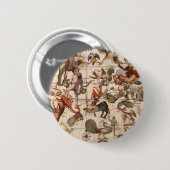 Oude astronomie, Sterrenkaart van Johannes van Keu Ronde Button 5,7 Cm (Voorkant /achterkant)