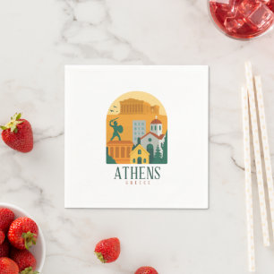 Oude Athene Griekenland Reisservetten – Parthenon Servet