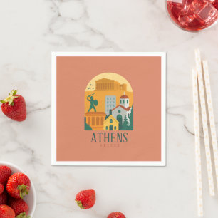Oude Athene Griekenland Reisservetten – Parthenon Servet