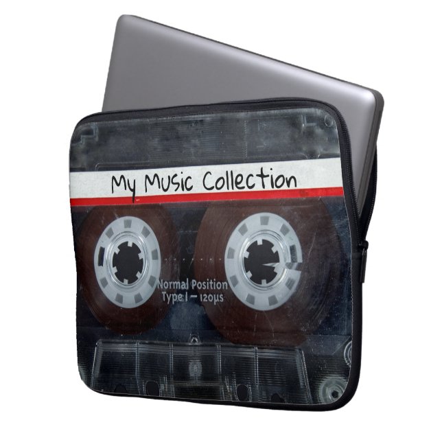 Oude audio-Cassettebandje Laptop Sleeve (Voorkant Links)