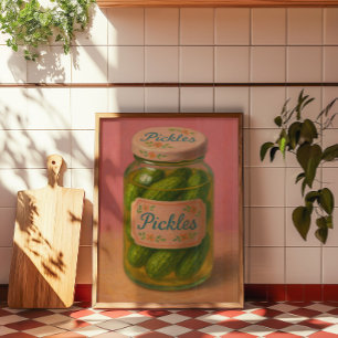 Oude Augurkenpot Muurkunst   Retro Keukendecoratie Poster