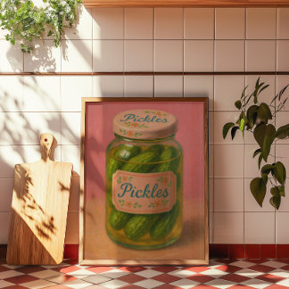Oude Augurkenpot Muurkunst | Retro Keukendecoratie Poster