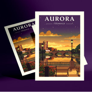 Oude Aurora Illinois Briefkaart
