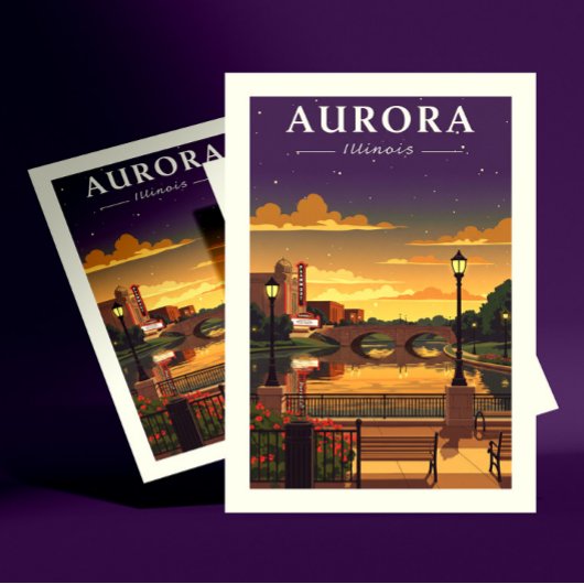 Oude Aurora Illinois Briefkaart