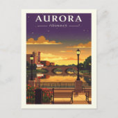Oude Aurora Illinois Briefkaart (Voorkant)