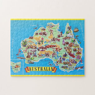 Oude Australië 11x14 kaart ansichtkaart Legpuzzel