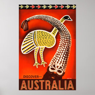 Oude Australische Reisposter Aboriginal Kunst Poster