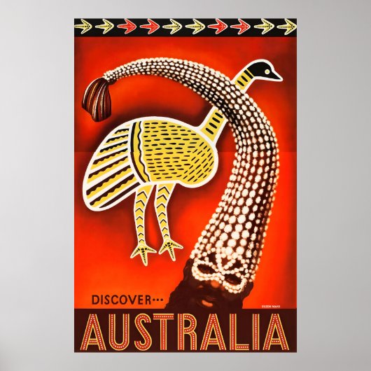 Oude Australische Reisposter Aboriginal Kunst Poster (Voorkant)