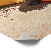 Oude authentieke groene deuren in Nicosia Cyprus Poster (Hoek)