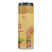 Oude authentieke groene deuren in Nicosia Cyprus Thermosbeker (Achterkant)