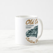 oude auto aangepaste motor typografie koffiemok (Voorkant rechts)