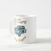oude auto aangepaste motor typografie koffiemok (Voorkant links)