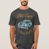 oude auto aangepaste motor typografie t-shirt (Voorkant)