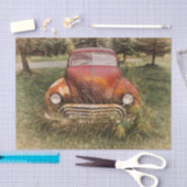 Oude auto antiek rood oud rustiek decoupage tissuepapier (Craft)