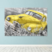 Oude auto Art. 2 Gewikkeld Canvas Afdruk (Insitu (Houten vloer))