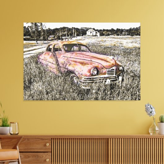 Oude Auto Art 3 Verpakt Canvas (Insitu (Woonkamer))