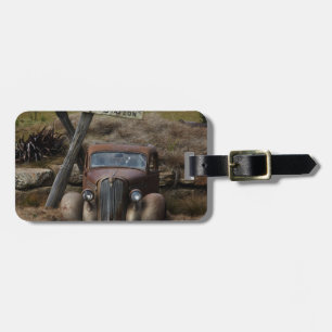 Oude auto bagagelabel