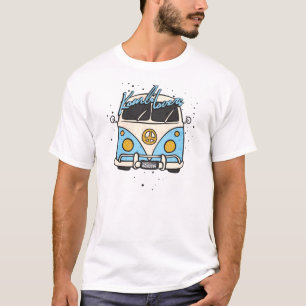 oude auto - blauw t-shirt