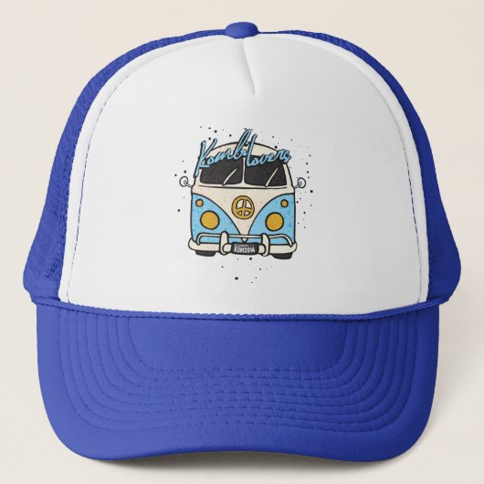 oude auto - blauw trucker pet (Voorkant)