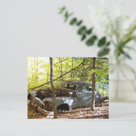 OUDE AUTO BRIEFKAART (Staand voorkant)