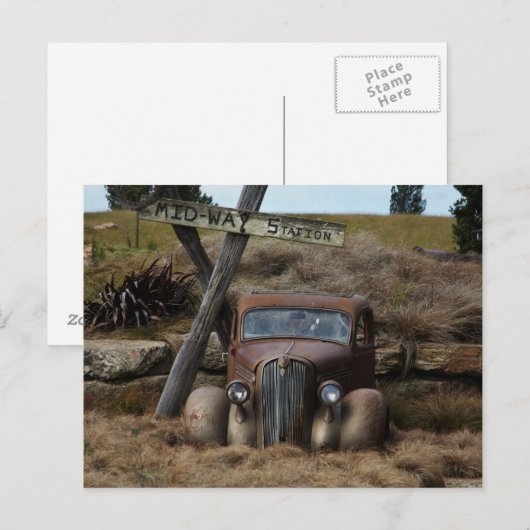 Oude auto briefkaart (Voorkant / Achterkant)