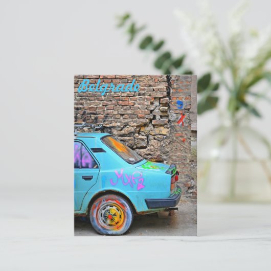 Oude auto briefkaart (Staand voorkant)