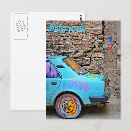 Oude auto briefkaart (Voorkant / Achterkant)