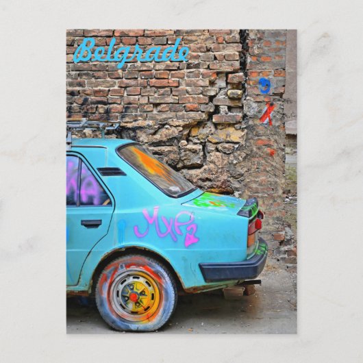 Oude auto briefkaart (Voorkant)