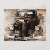 Oude auto  briefkaart (Voorkant)