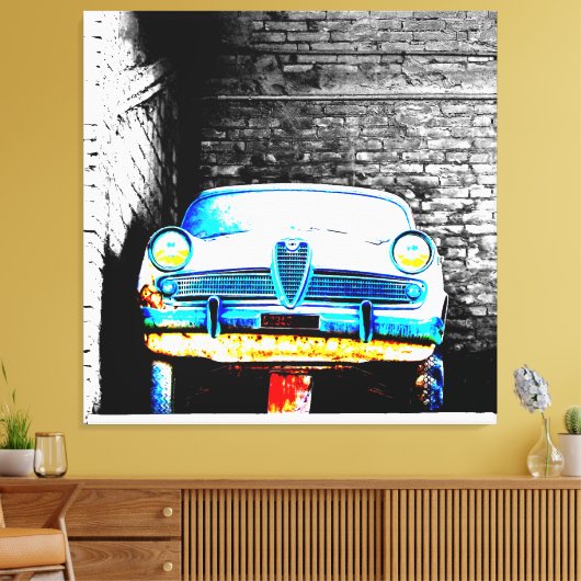 Oude auto canvas afdruk (Insitu (Woonkamer))