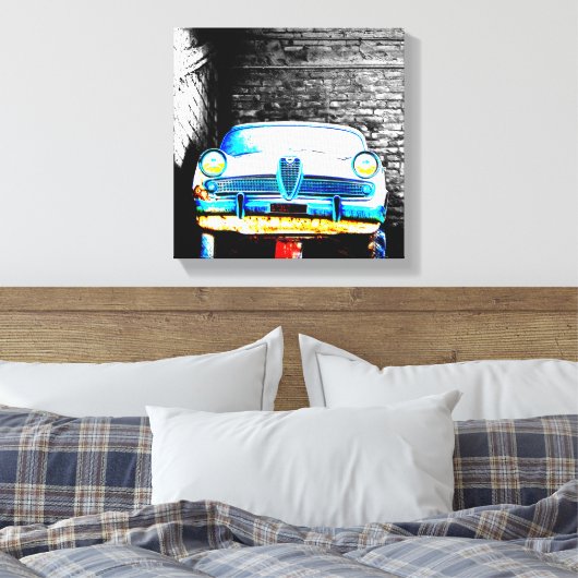 Oude auto canvas afdruk (Insitu (Slaapkamer))