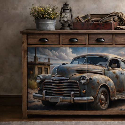 Oude Auto Decoupage Tissuepapier
