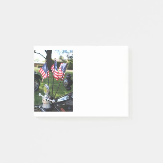 Oude auto en Amerikaanse vlag post-it notitie Post-it® Notes (Voorkant)