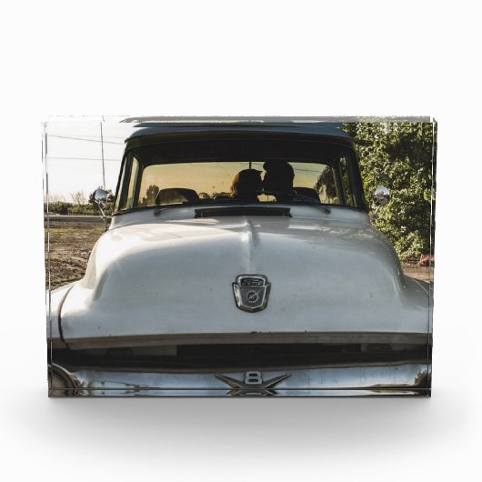 Oude auto- en koppel kusfoto blok (Voorkant)