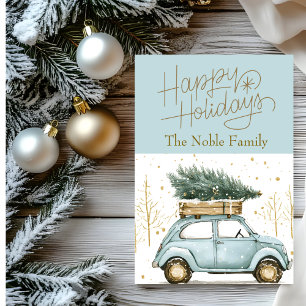 Oude auto foto kerst  feestdagenkaart