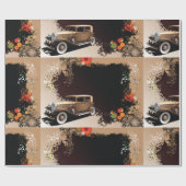 Oude Auto Grunge Retro Automobile Cadeaupapier (Vlak)