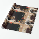 Oude Auto Grunge Retro Automobile Cadeaupapier (Uitgerold)