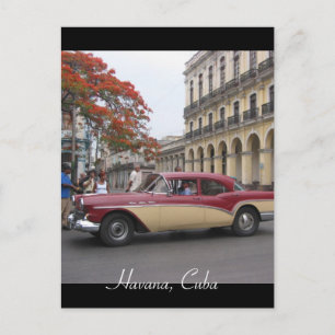 oude auto havana briefkaart