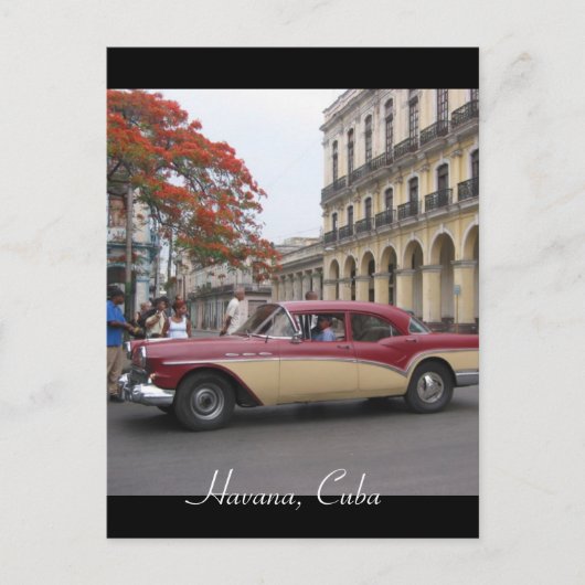 oude auto havana briefkaart (Voorkant)