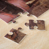 Oude auto in woestijnlandschap legpuzzel (Zijkant)