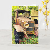 Oude auto  kaart (Gele Bloem)