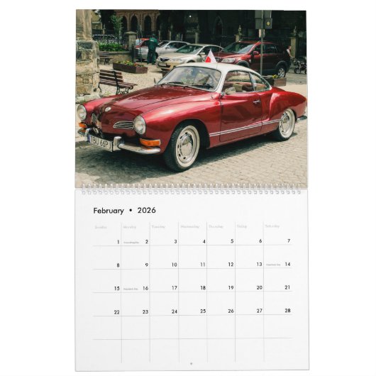 Oude auto-kalender kalender (Feb 2026)