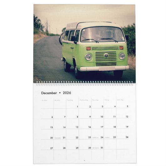Oude auto-kalender kalender (Dec 2026)
