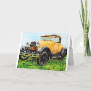 Oude auto liefhebber verjaardagskaart kaart